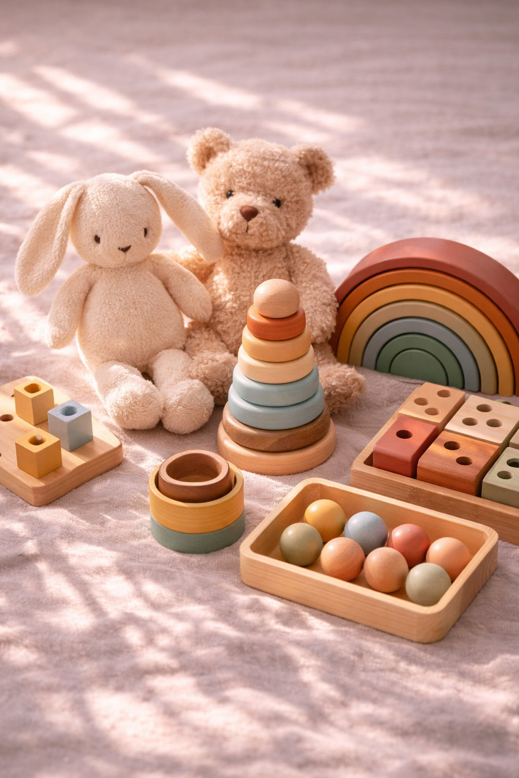 Montessori speelgoed en knuffels baby