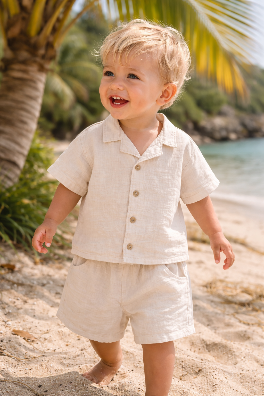 Linen 2-Piece-Set – Shirt & Short