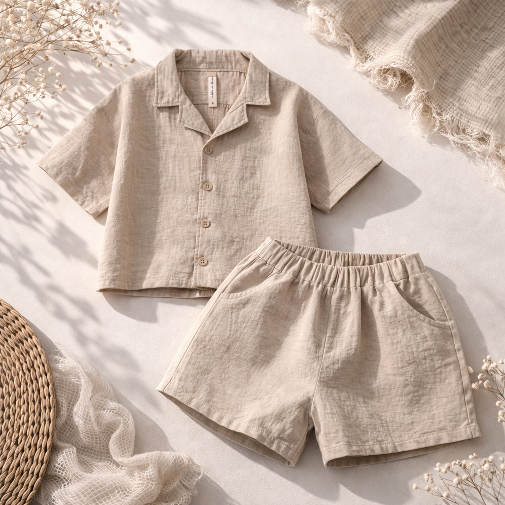 Linen 2-Piece-Set – Shirt & Short