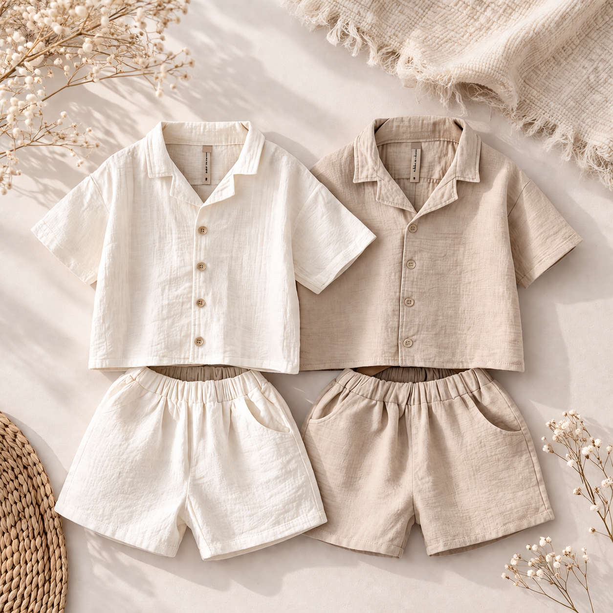 Linen 2-Piece-Set – Shirt & Short