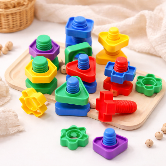 Montessori Shape & Screw Set – Color Play
