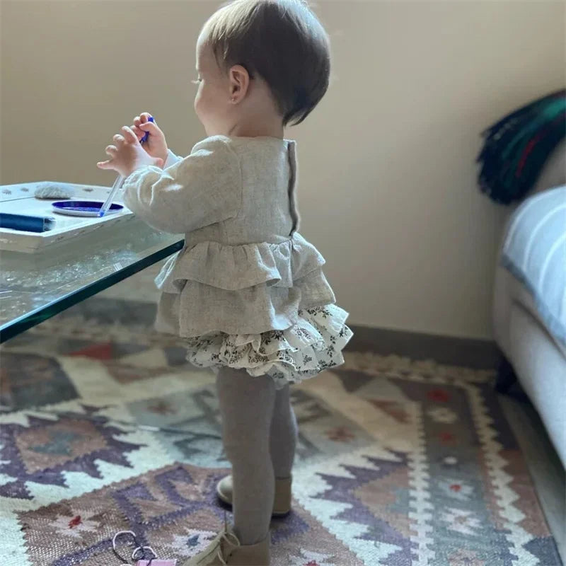 Baby Ruffle Set – Linen Bloom Collection