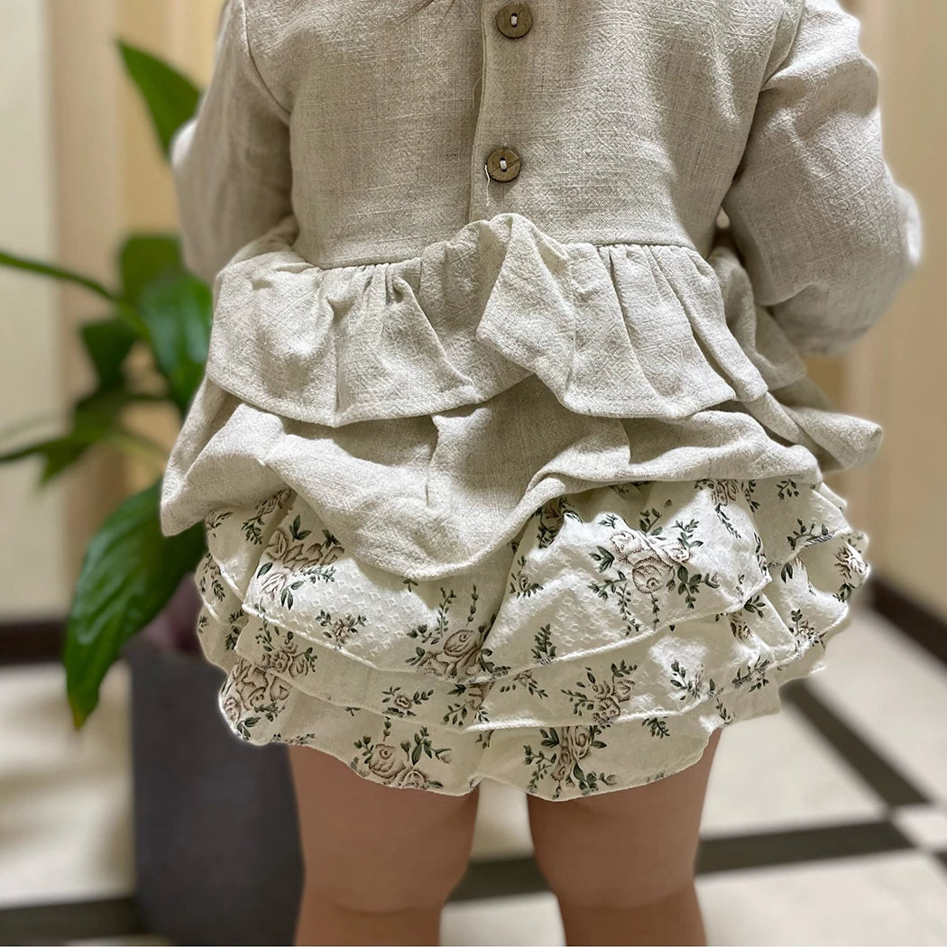 Baby Ruffle Set – Linen Bloom Collection