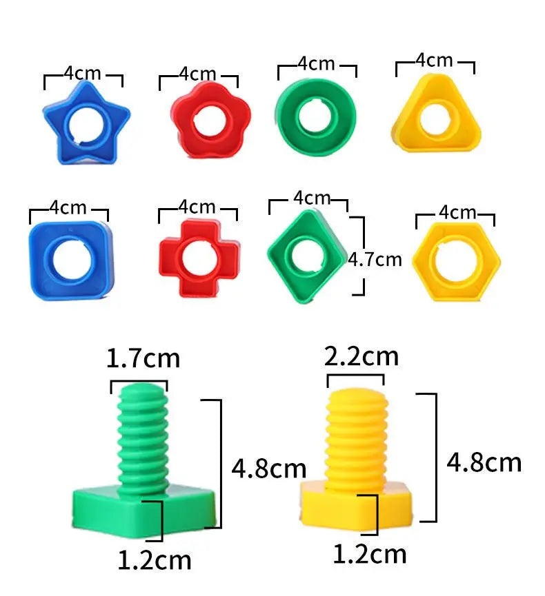 Montessori Shape & Screw Set – Color Play