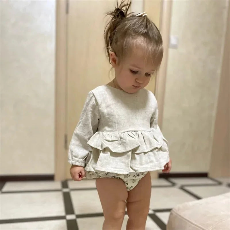 Baby Ruffle Set – Linen Bloom Collection