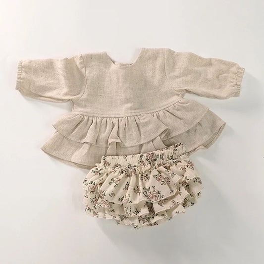 Baby Ruffle Set – Linen Bloom Collection