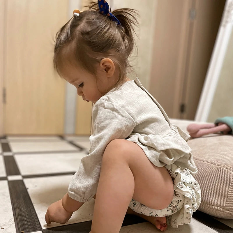 Baby Ruffle Set – Linen Bloom Collection
