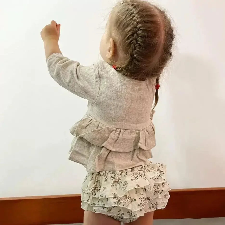 Baby Ruffle Set – Linen Bloom Collection